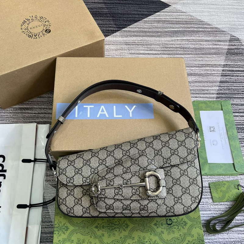 Gucci 764155 Gucci Horsebit 1955 Small Shoulder Bag Beige/ebony - Default Title - View 1