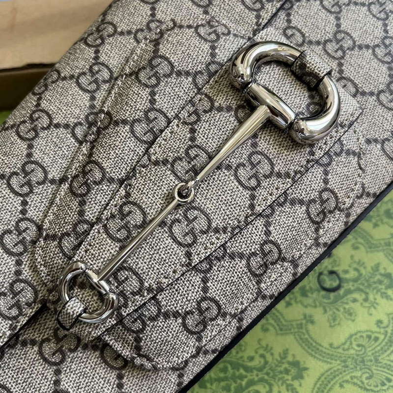 Gucci 764155 Gucci Horsebit 1955 Small Shoulder Bag Beige/ebony