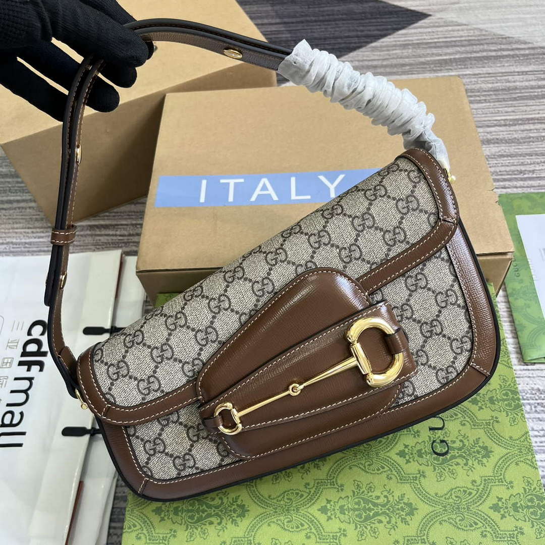 Gucci 764155 Gucci Horsebit 1955 Small Shoulder Bag Brown - Default Title - View 4