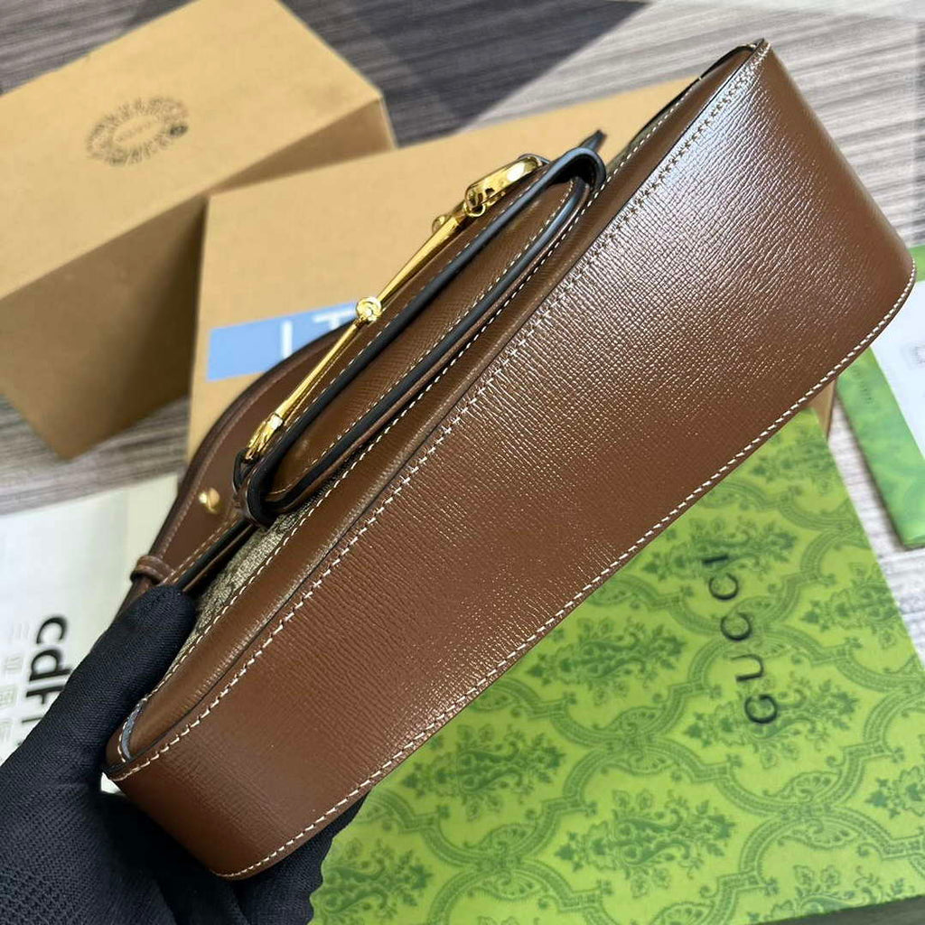 Gucci 764155 Gucci Horsebit 1955 Small Shoulder Bag Brown