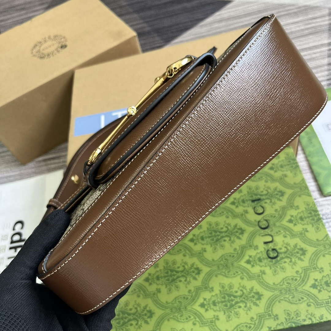 Gucci 764155 Gucci Horsebit 1955 Small Shoulder Bag Brown - Default Title - View 6