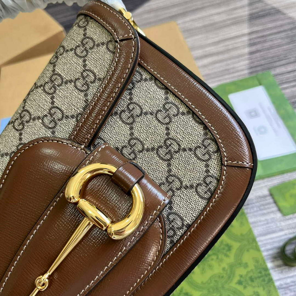 Gucci 764155 Gucci Horsebit 1955 Small Shoulder Bag Brown