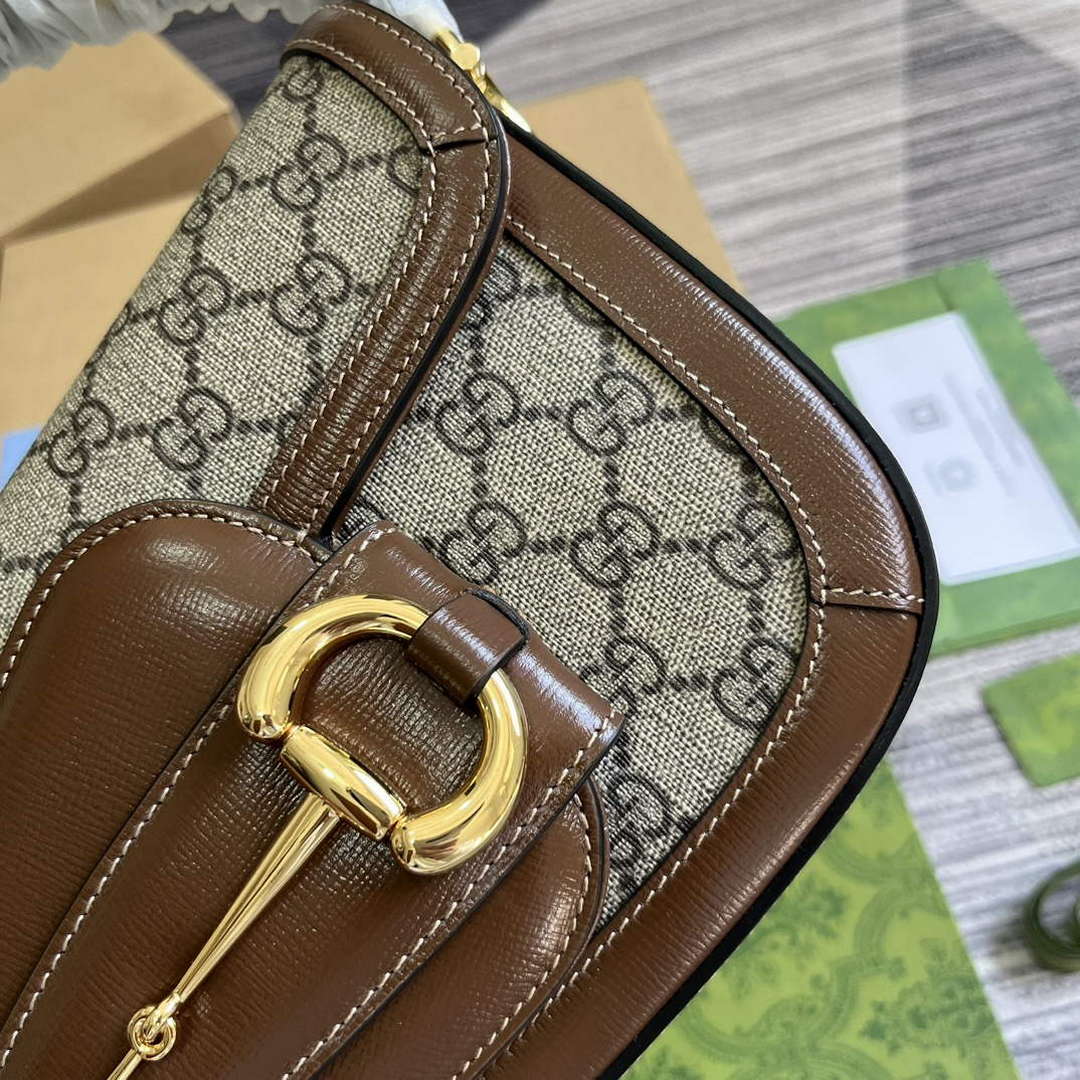 Gucci 764155 Gucci Horsebit 1955 Small Shoulder Bag Brown - Default Title - View 7