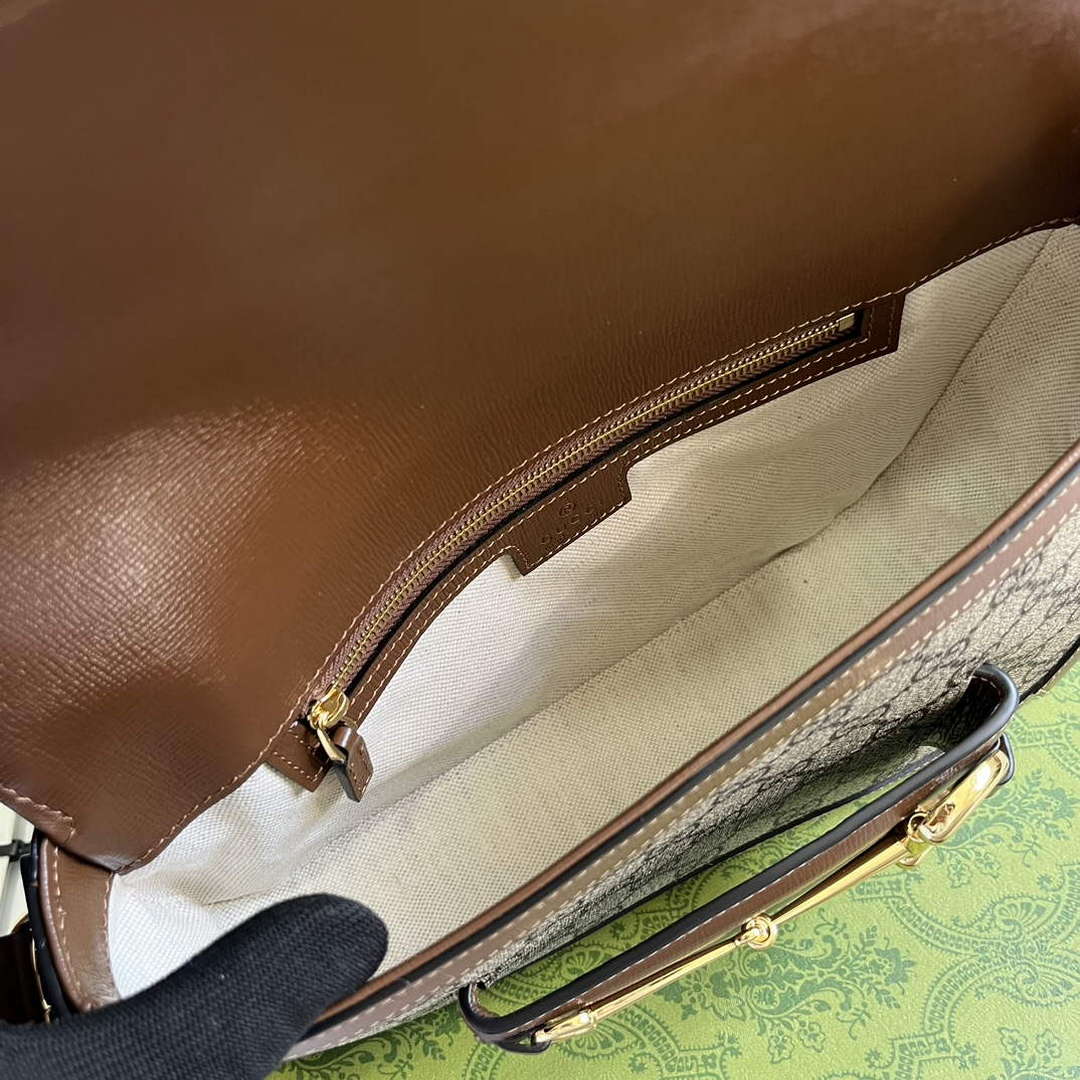 Gucci 764155 Gucci Horsebit 1955 Small Shoulder Bag Brown - Default Title - View 9