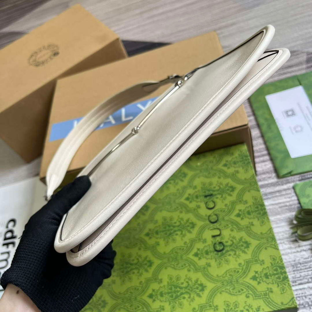 Gucci 764191 Gucci Horsebit Slim Small Shoulder Bag White
