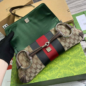 Gucci 764255 Gucci Horsebit Chain Medium Shoulder Bag Brown - Default Title - View 7