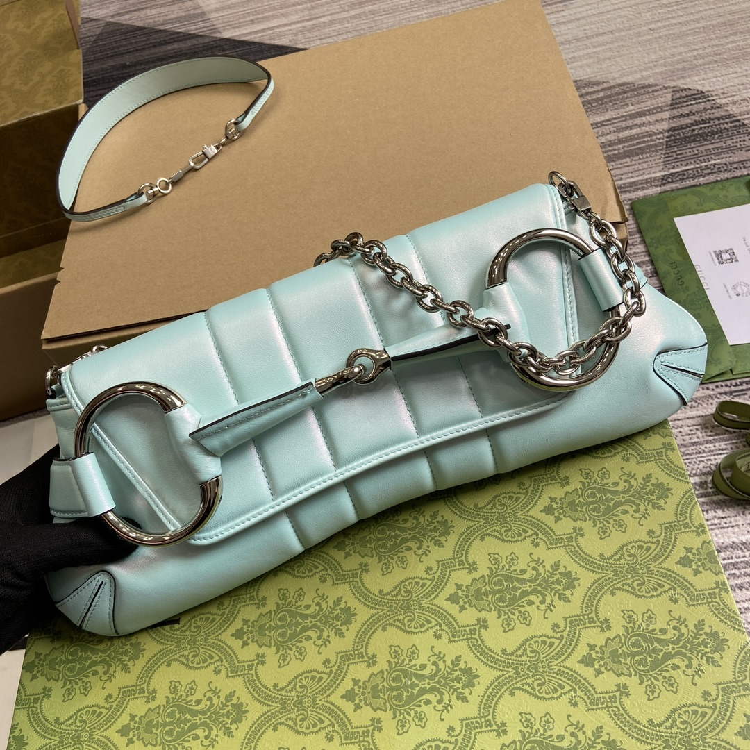 Gucci 764255 Gucci Horsebit Chain Medium Shoulder Bag Symphony blue - Default Title - View 4