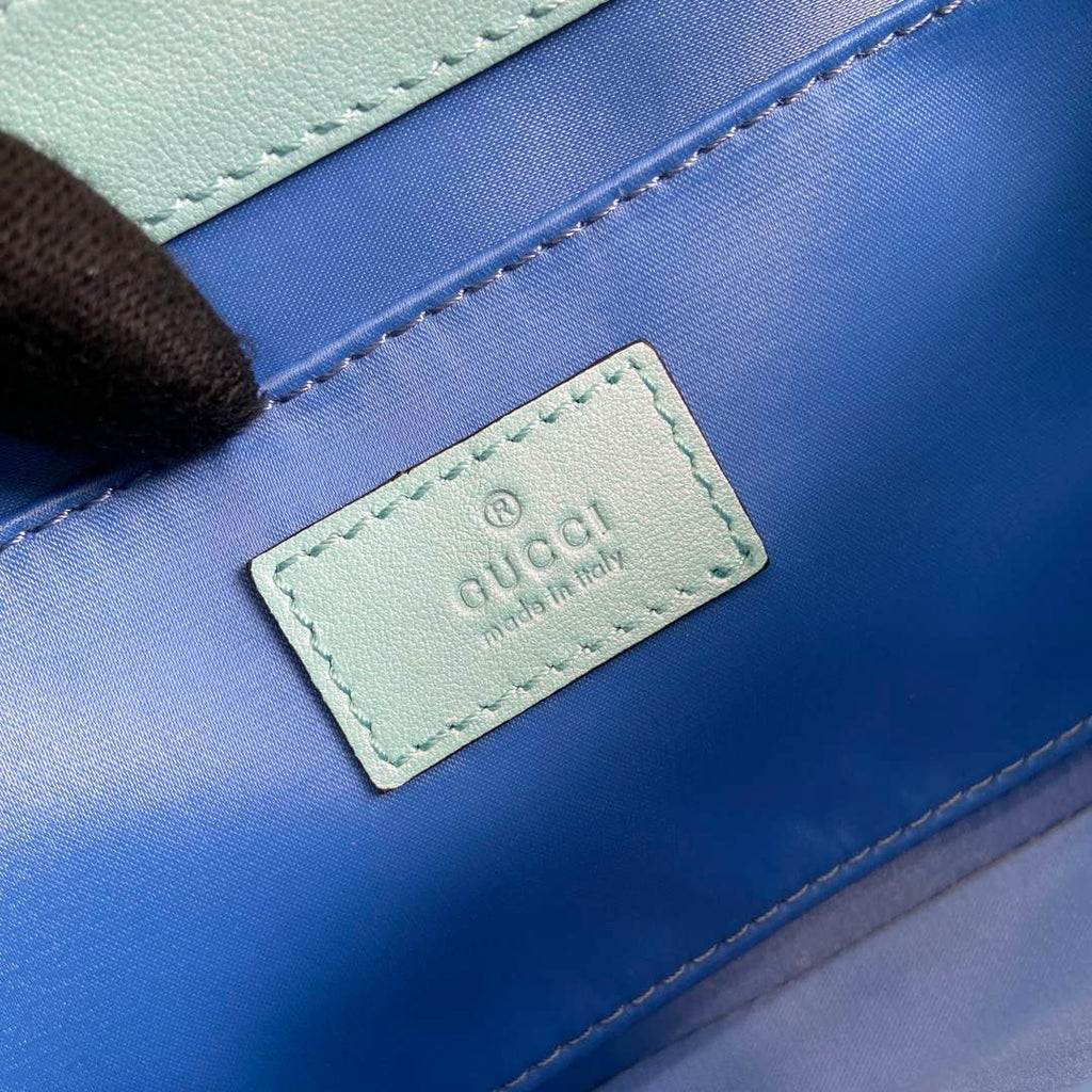 Gucci 764255 Gucci Horsebit Chain Medium Shoulder Bag Symphony blue