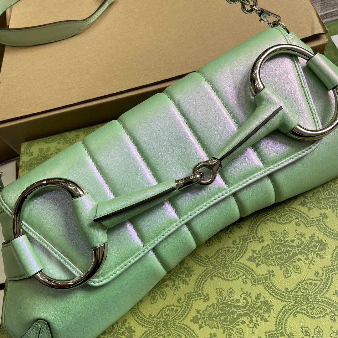 Gucci 764255 Gucci Horsebit Chain Medium Shoulder Bag Symphony green - Default Title - View 5