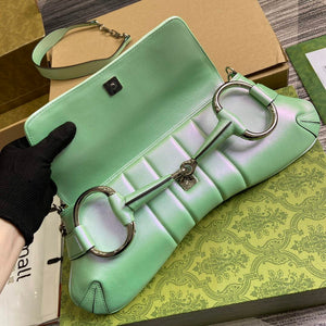 Gucci 764255 Gucci Horsebit Chain Medium Shoulder Bag Symphony green - Default Title - View 8