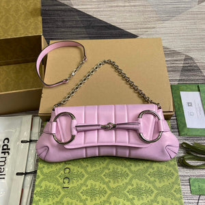 Gucci 764255 Gucci Horsebit Chain Medium Shoulder Bag Symphony powder - Default Title - View 1
