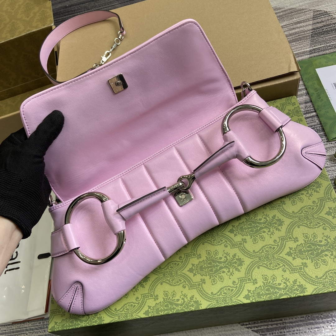 Gucci 764255 Gucci Horsebit Chain Medium Shoulder Bag Symphony powder - Default Title - View 7