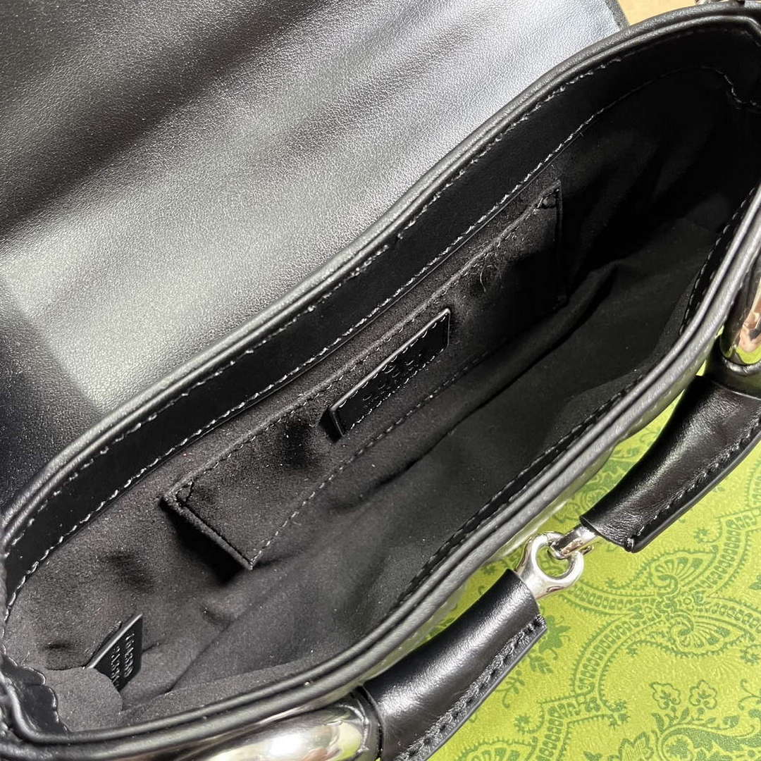 Gucci 764339 Gucci Horsebit Chain Small Shoulder Bag Black - Default Title - View 9
