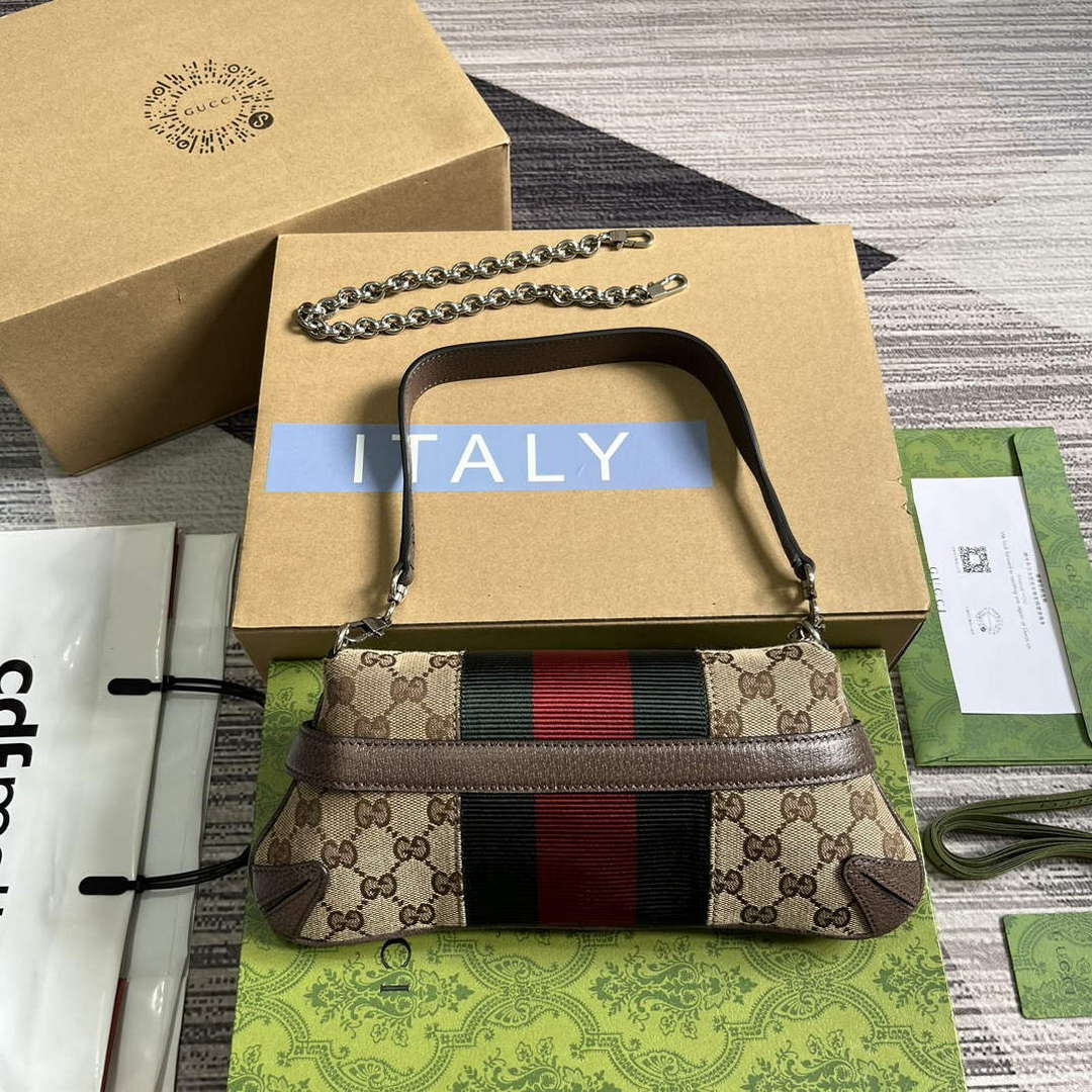Gucci 764339 Gucci Horsebit Chain Small Shoulder Bag Brown - Default Title - View 2