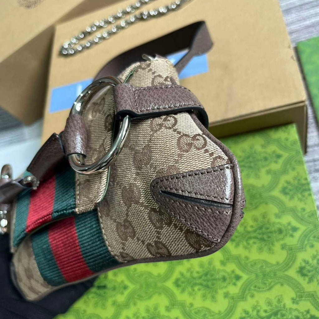 Gucci 764339 Gucci Horsebit Chain Small Shoulder Bag Brown