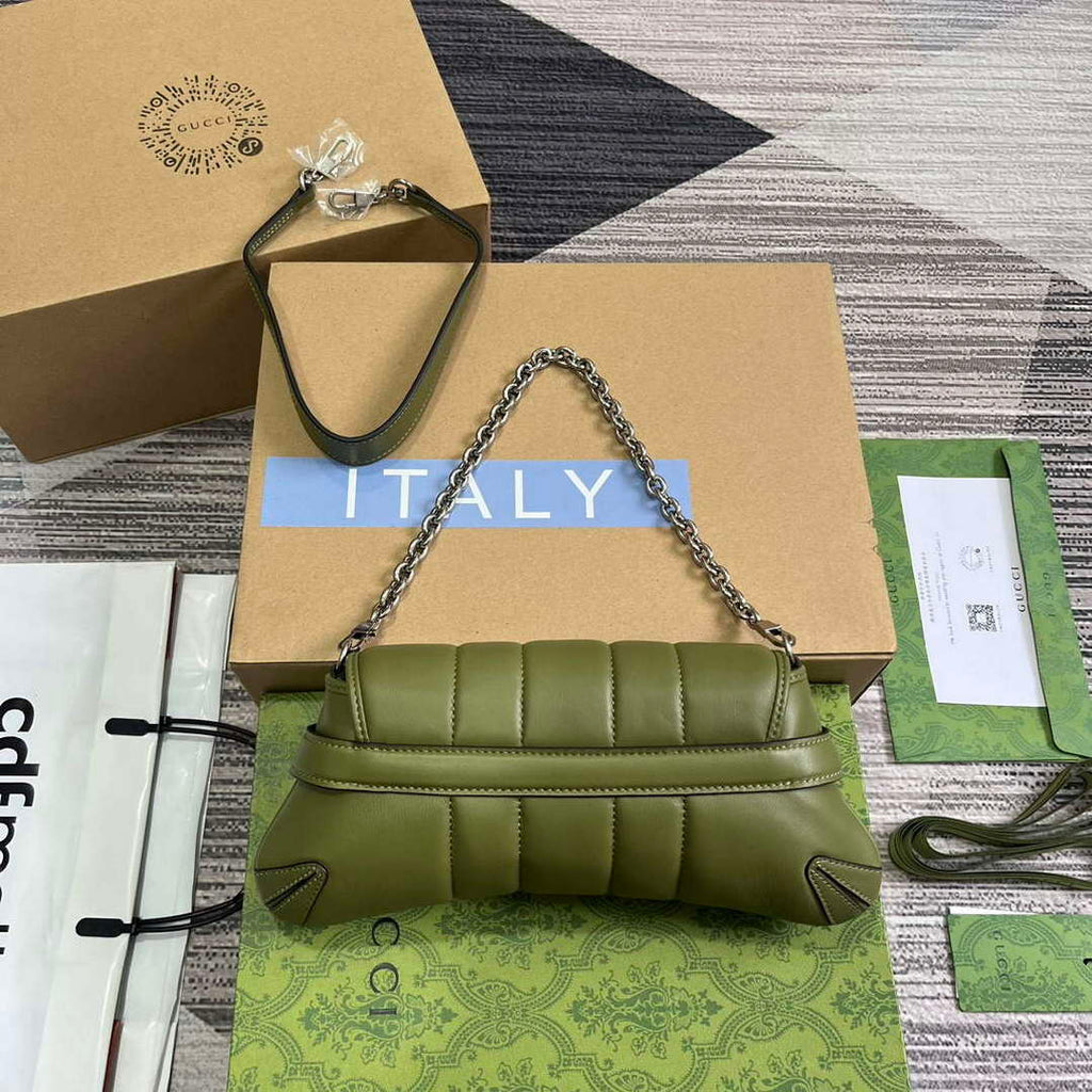 Gucci 764339 Gucci Horsebit Chain Small Shoulder Bag Green