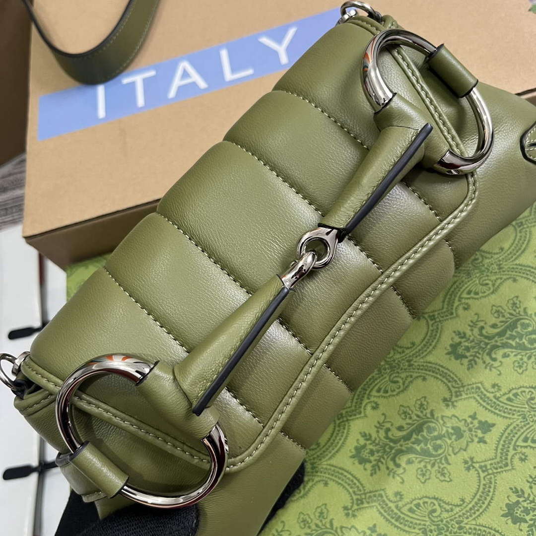 Gucci 764339 Gucci Horsebit Chain Small Shoulder Bag Green