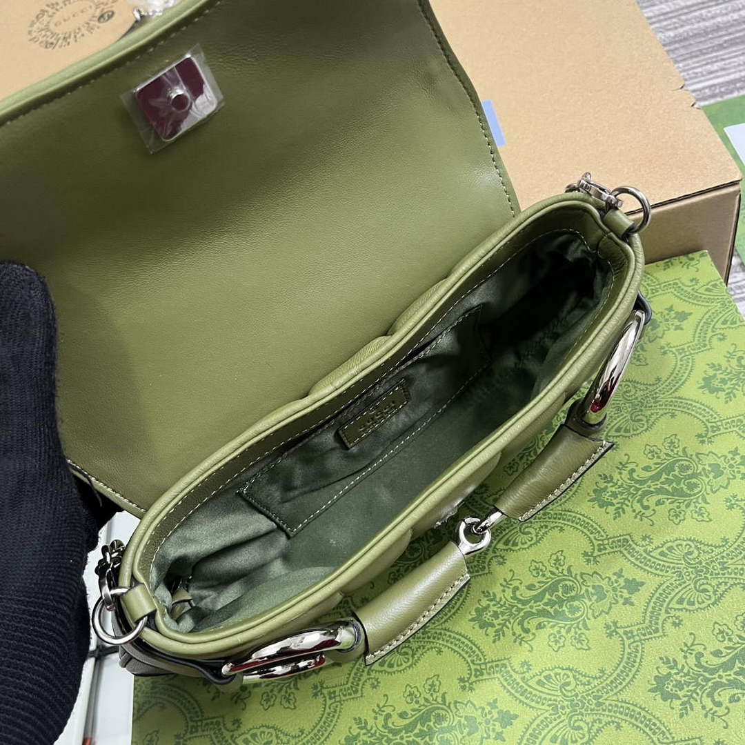 Gucci 764339 Gucci Horsebit Chain Small Shoulder Bag Green - Default Title - View 9