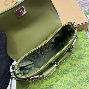 Gucci 764339 Gucci Horsebit Chain Small Shoulder Bag Green - Default Title - View 9