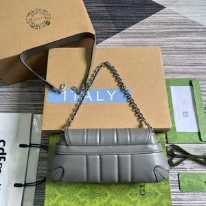 Gucci 764339 Gucci Horsebit Chain Small Shoulder Bag Grey - Default Title - View 2