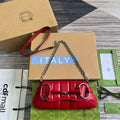 Gucci 764339 Gucci Horsebit Chain Small Shoulder Bag Red - Default Title - View 1