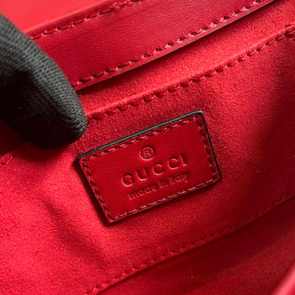 Gucci 764339 Gucci Horsebit Chain Small Shoulder Bag Red