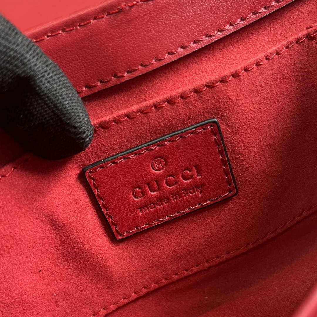 Gucci 764339 Gucci Horsebit Chain Small Shoulder Bag Red