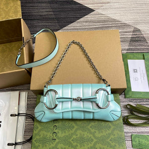 Gucci 764339 Gucci Horsebit Chain Small Shoulder Bag Symphony blue - Default Title - View 1