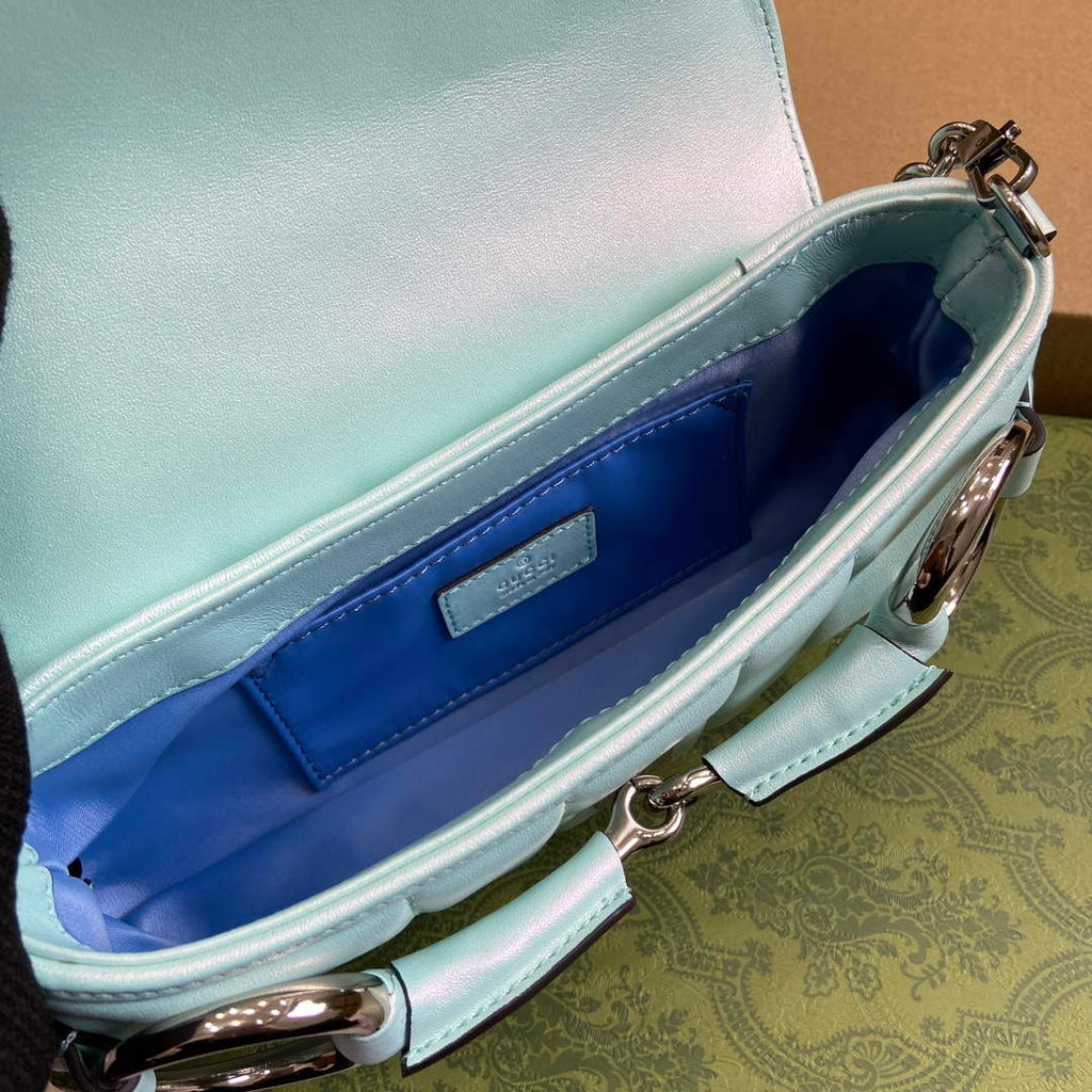 Gucci 764339 Gucci Horsebit Chain Small Shoulder Bag Symphony blue
