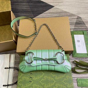 Gucci 764339 Gucci Horsebit Chain Small Shoulder Bag Symphony green - Default Title - View 1