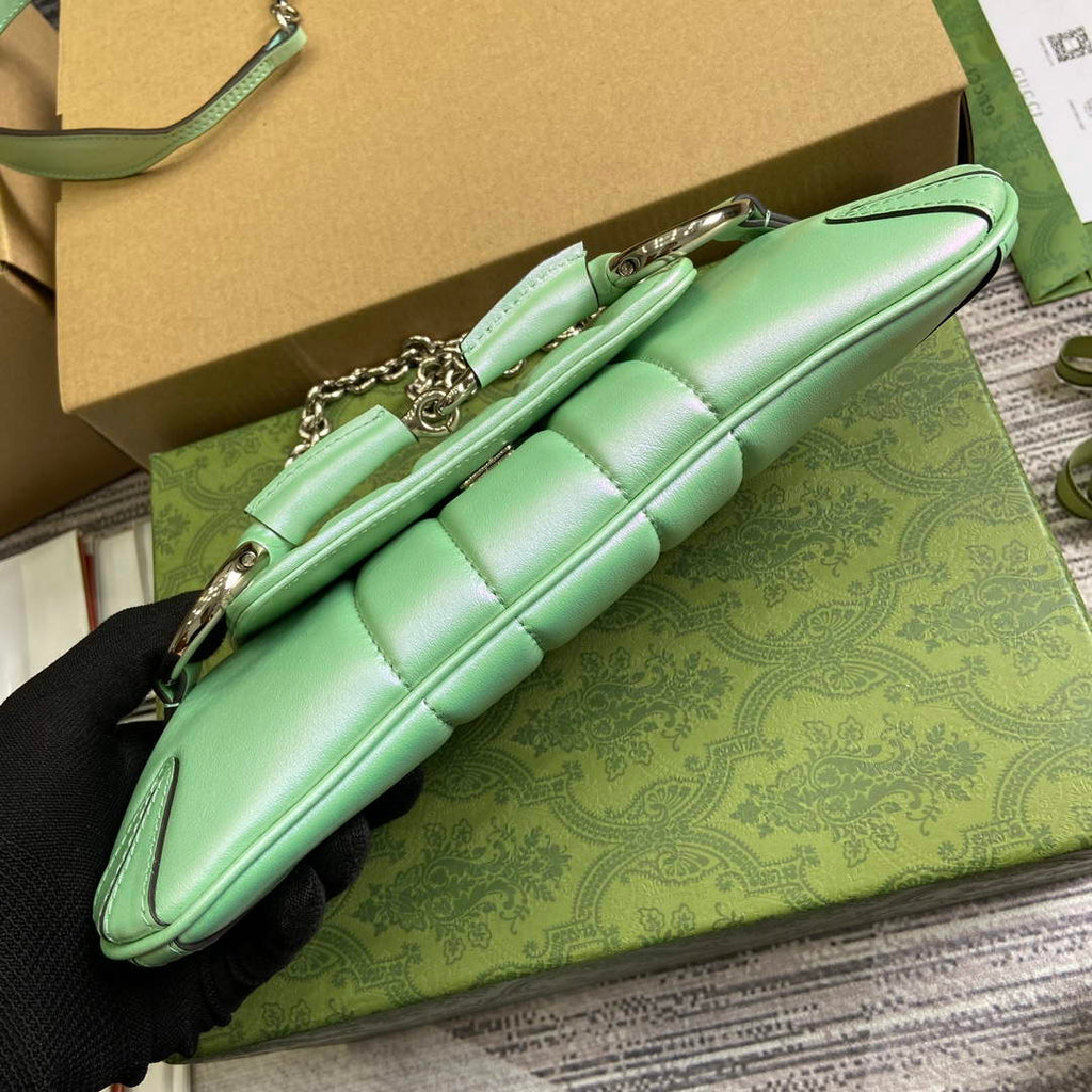 Gucci 764339 Gucci Horsebit Chain Small Shoulder Bag Symphony green