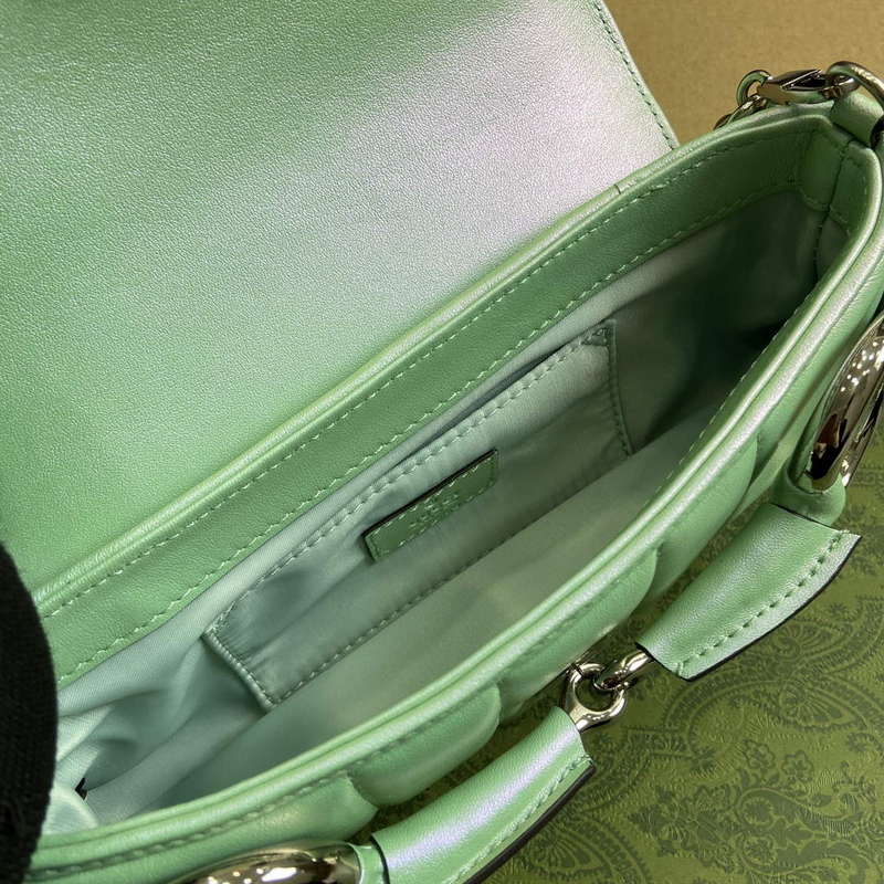 Gucci 764339 Gucci Horsebit Chain Small Shoulder Bag Symphony green