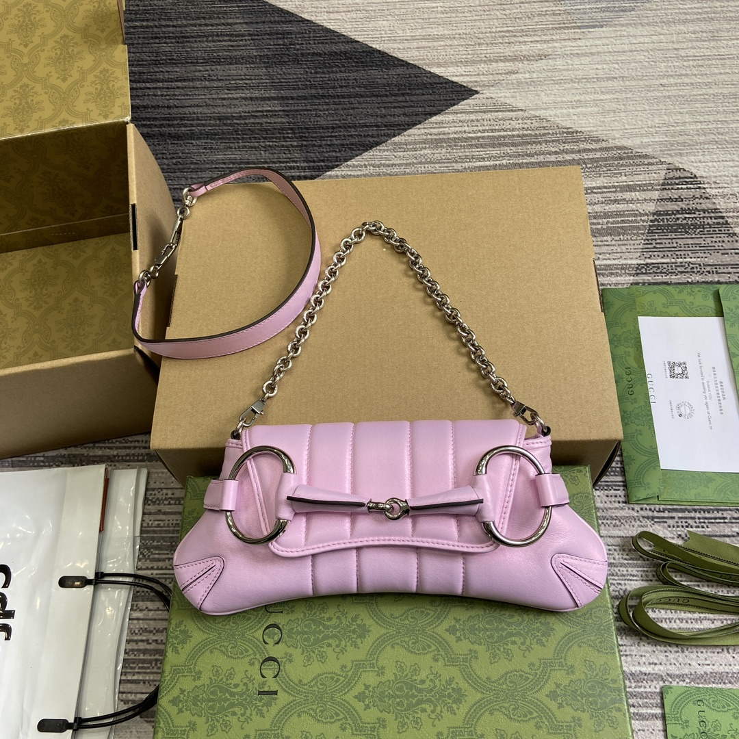 Gucci 764339 Gucci Horsebit Chain Small Shoulder Bag Symphony powder - Default Title - View 1