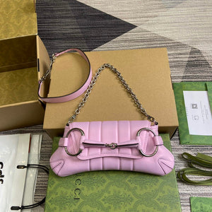 Gucci 764339 Gucci Horsebit Chain Small Shoulder Bag Symphony powder - Default Title - View 1