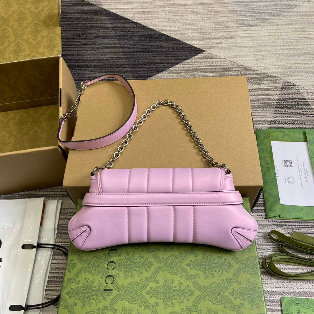 Gucci 764339 Gucci Horsebit Chain Small Shoulder Bag Symphony powder