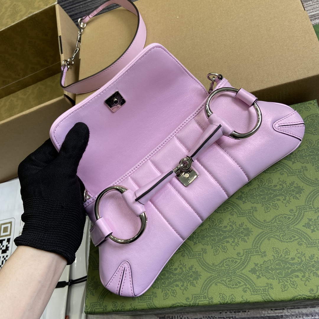 Gucci 764339 Gucci Horsebit Chain Small Shoulder Bag Symphony powder - Default Title - View 7