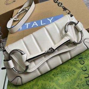 Gucci 764339 Gucci Horsebit Chain Small Shoulder Bag White - Default Title - View 5