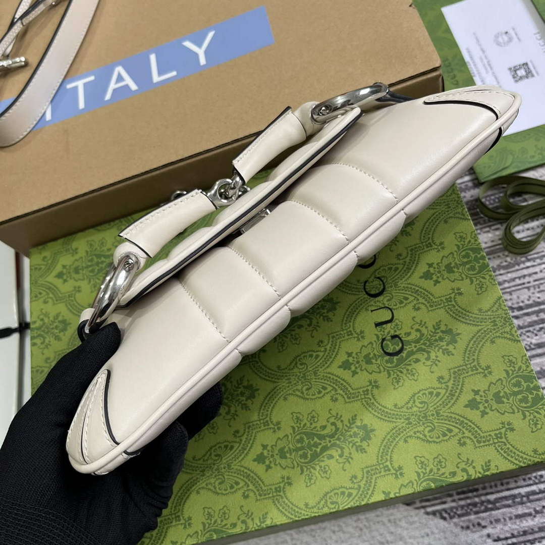 Gucci 764339 Gucci Horsebit Chain Small Shoulder Bag White - Default Title - View 6
