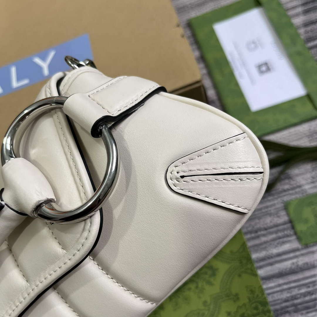 Gucci 764339 Gucci Horsebit Chain Small Shoulder Bag White - Default Title - View 7