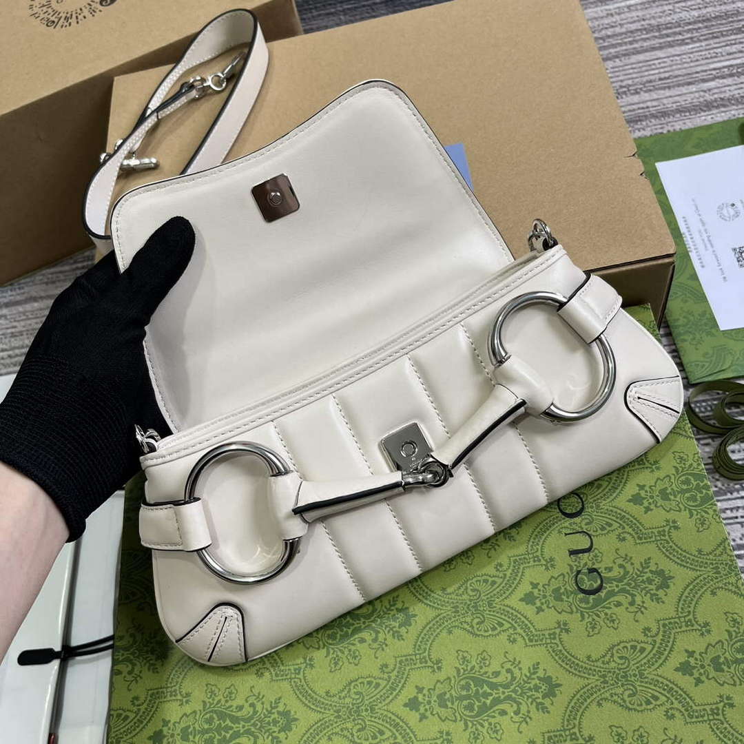 Gucci 764339 Gucci Horsebit Chain Small Shoulder Bag White - Default Title - View 8