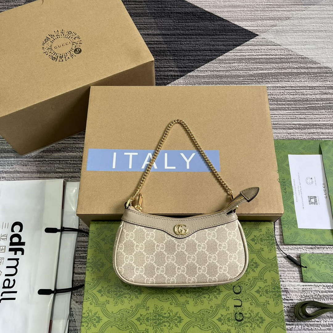 Gucci 764960 Ophidia Mini Bag Beige - Default Title - View 1