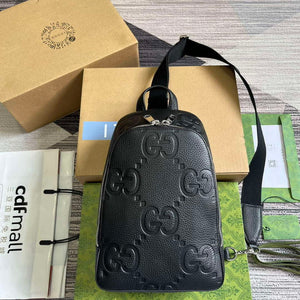 Gucci 766937 Jumbo GG Crossbody Bag Black - Default Title - View 1