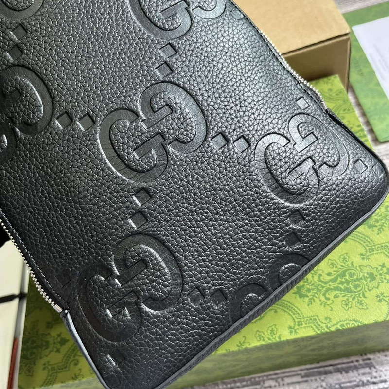Gucci 766937 Jumbo GG Crossbody Bag Black - Default Title - View 7