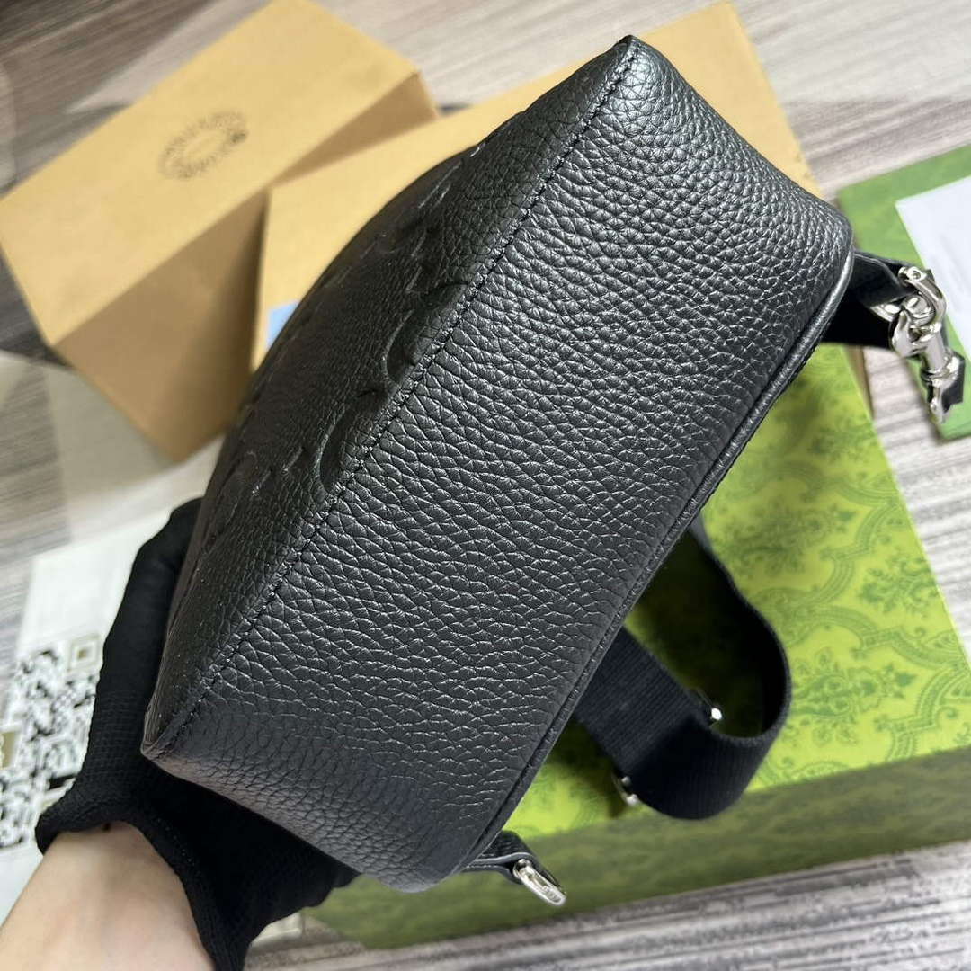 Gucci 766937 Jumbo GG Crossbody Bag Black - Default Title - View 8