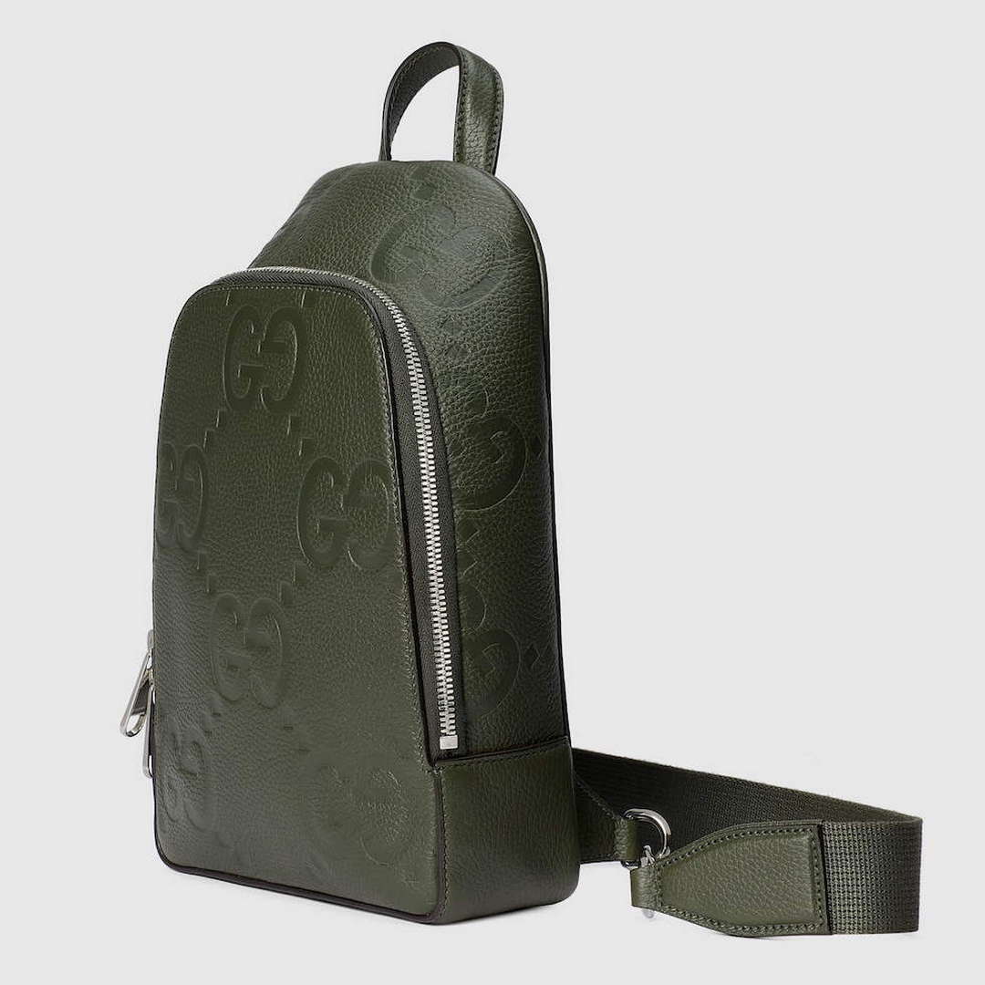 Gucci 766937 Jumbo GG Crossbody Bag Dark green