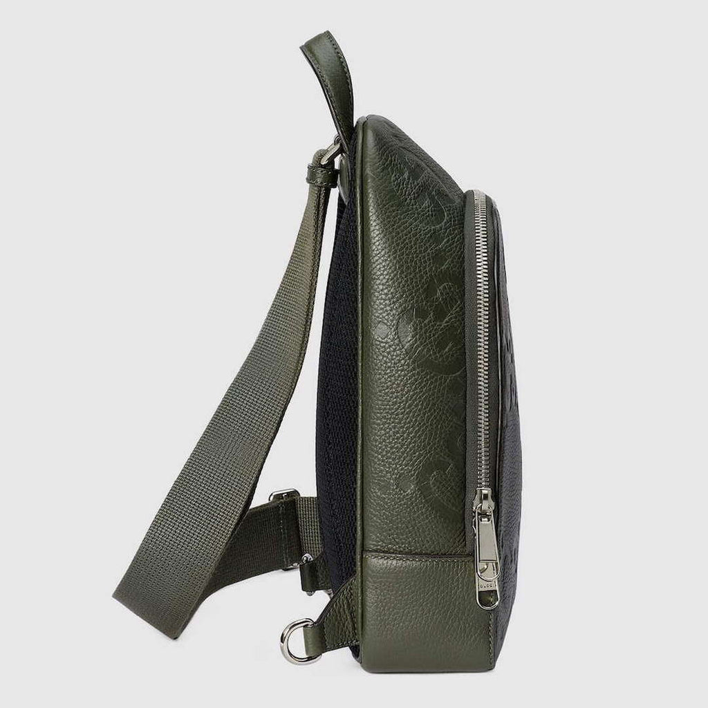 Gucci 766937 Jumbo GG Crossbody Bag Dark green