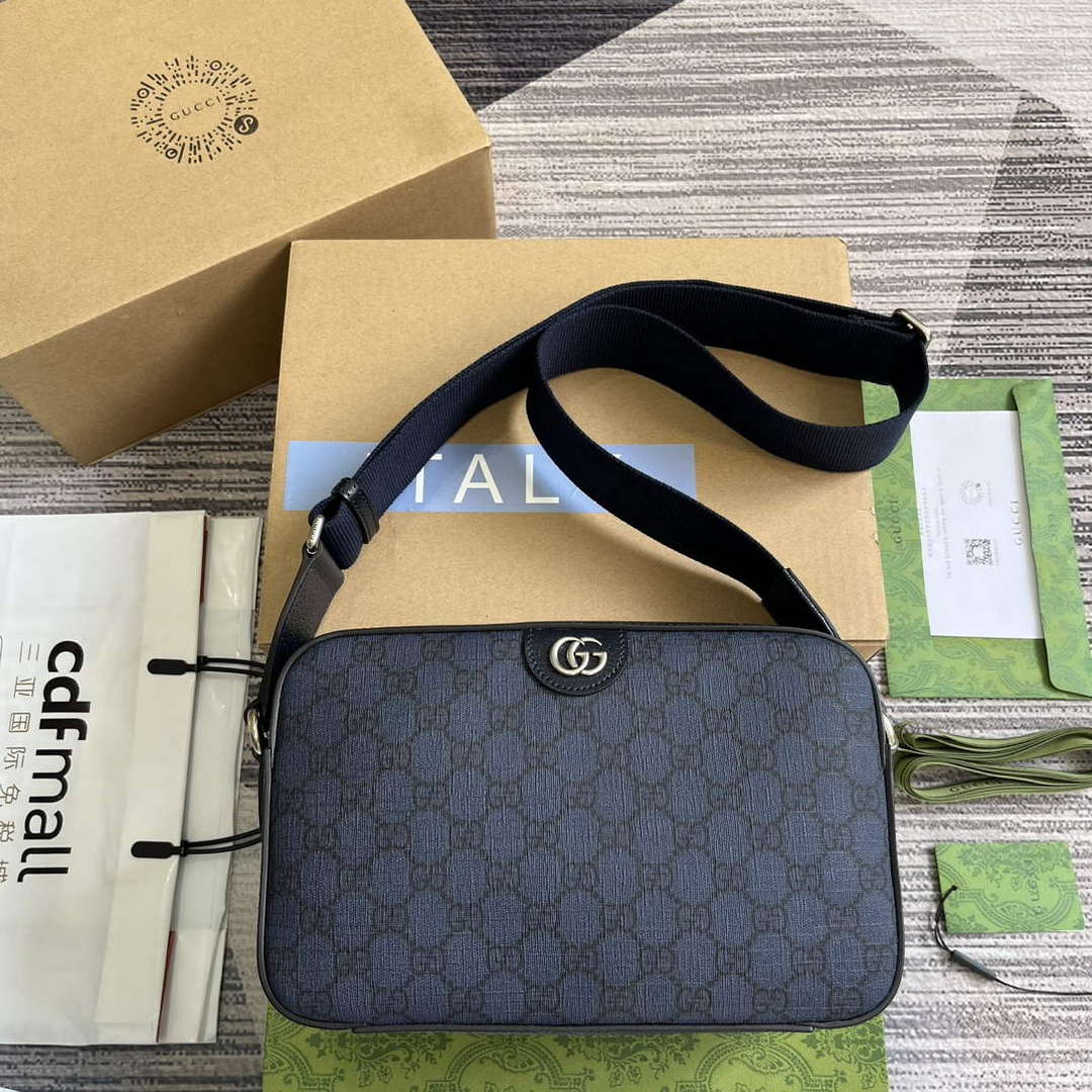 Gucci 767190 Ophidia Medium Messenger Bag Black - Default Title - View 1