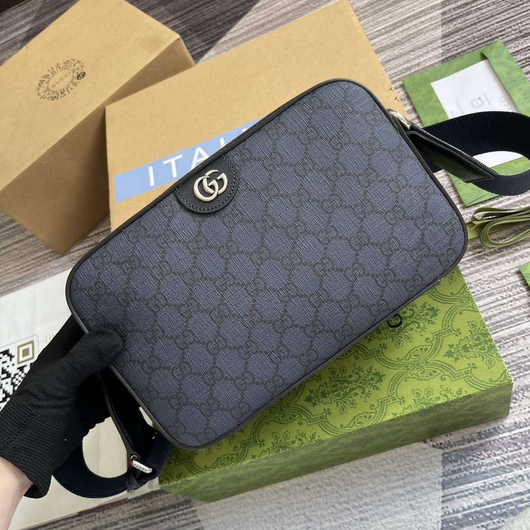 Gucci 767190 Ophidia Medium Messenger Bag Black - Default Title - View 4