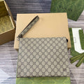 Gucci 768255 GG pouch with GG detail Dark Gray - Default Title - View 1