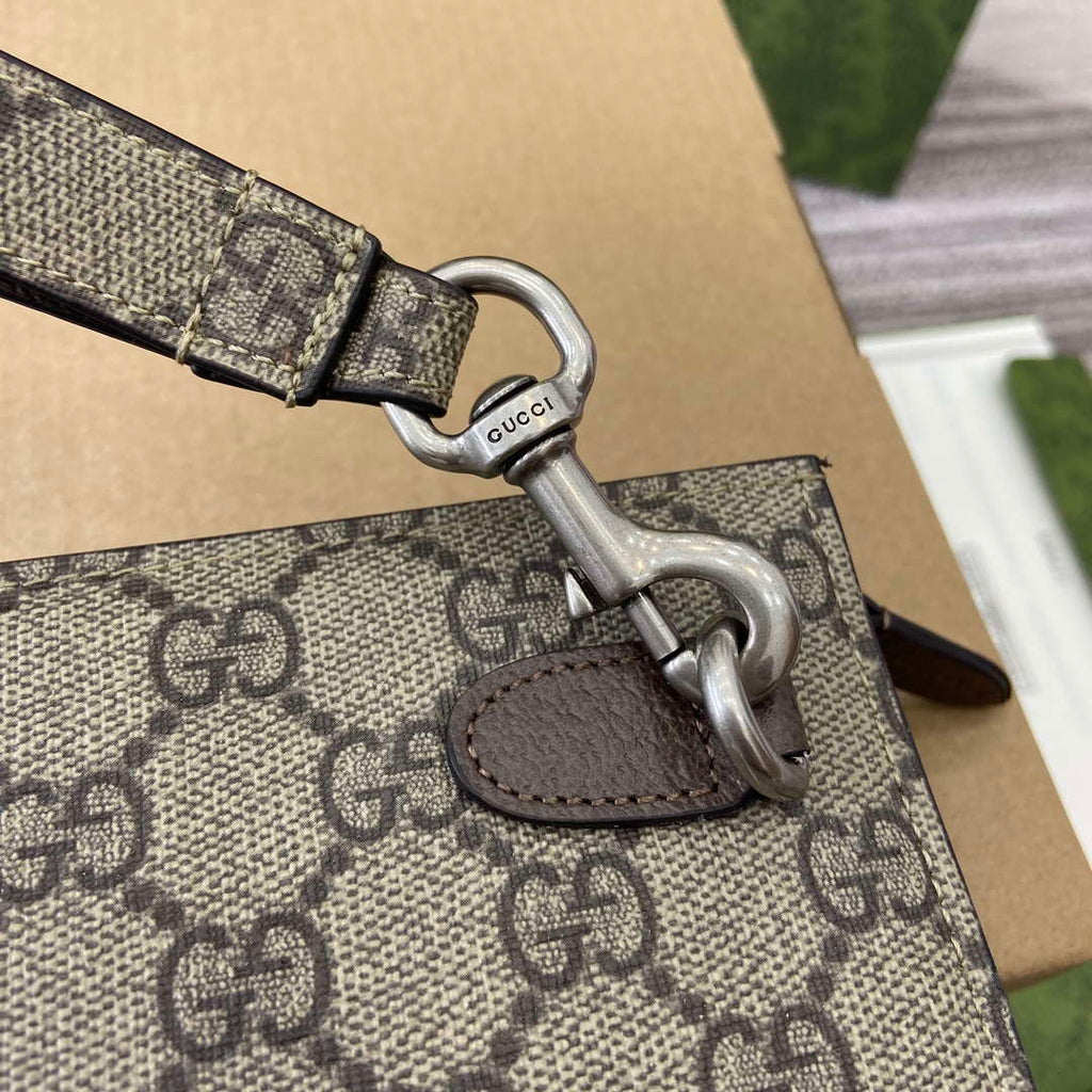 Gucci 768255 GG pouch with GG detail Dark Gray